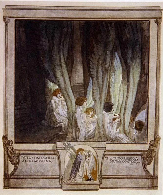 Illustrazione dalla Divina Commedia di Dante, Purgatorio, Canto XXI